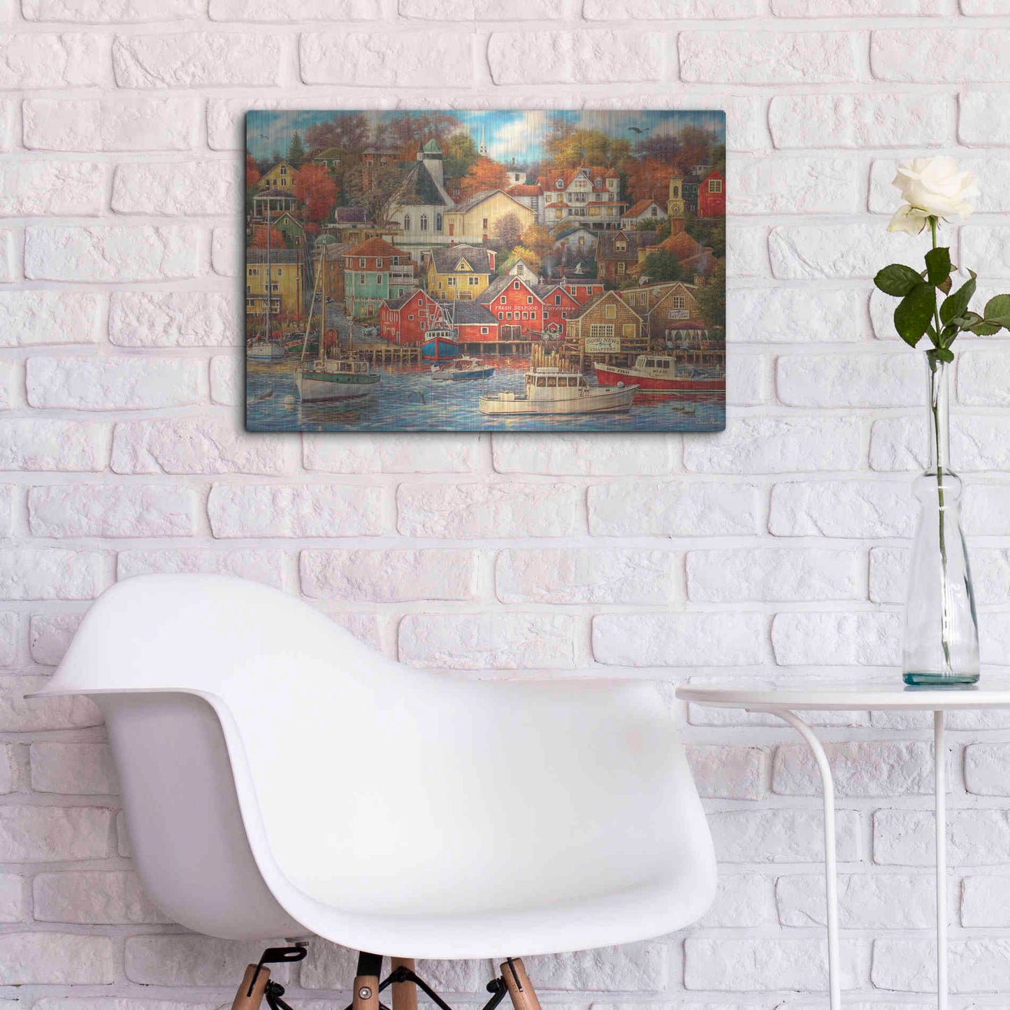 Luxe Metal Art 'Good Times Harbor' by Chuck Pinson, Metal Wall Art,24x16