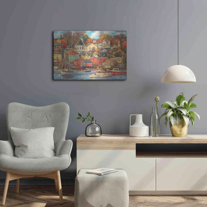Luxe Metal Art 'Good Times Harbor' by Chuck Pinson, Metal Wall Art,24x16