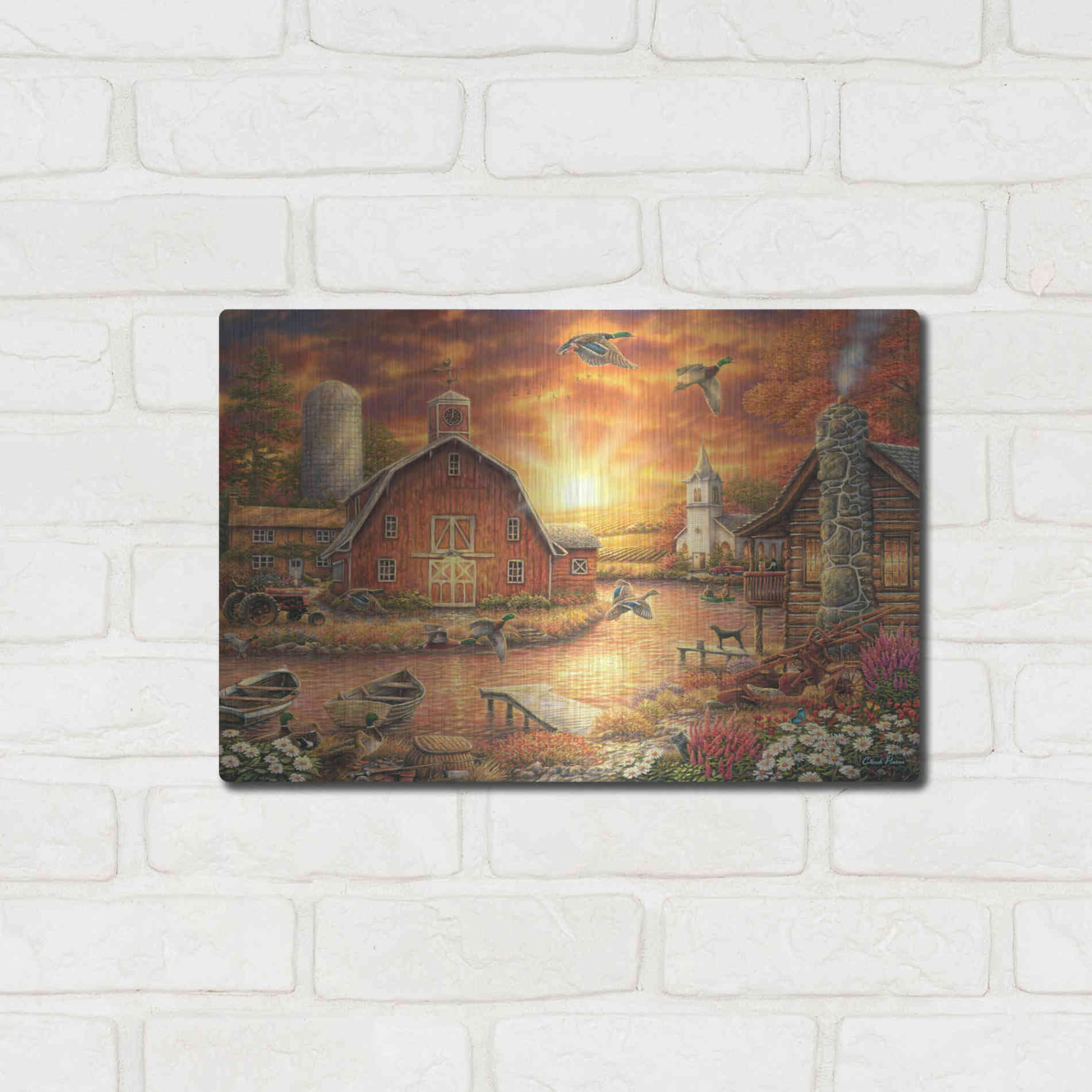 Luxe Metal Art 'Honey Drip Farm' by Chuck Pinson, Metal Wall Art,16x12