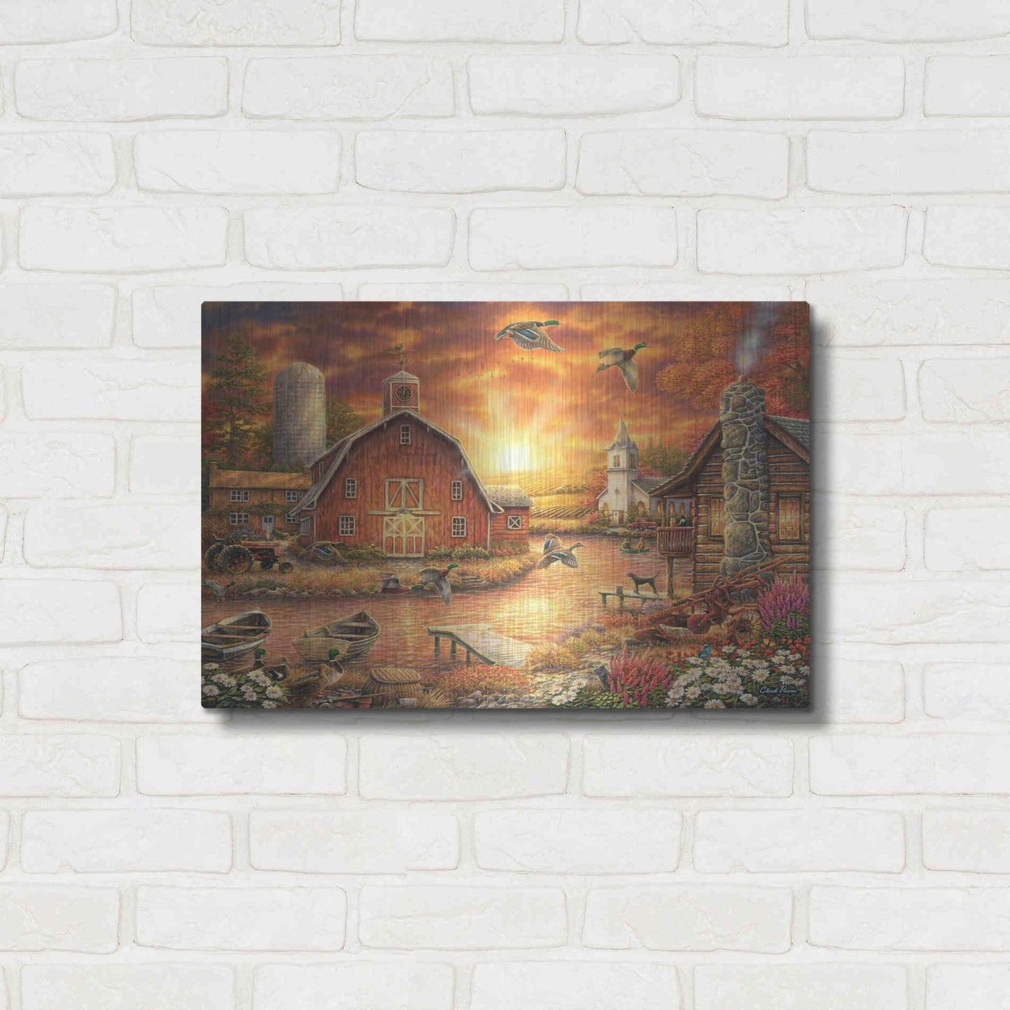 Luxe Metal Art 'Honey Drip Farm' by Chuck Pinson, Metal Wall Art,24x16