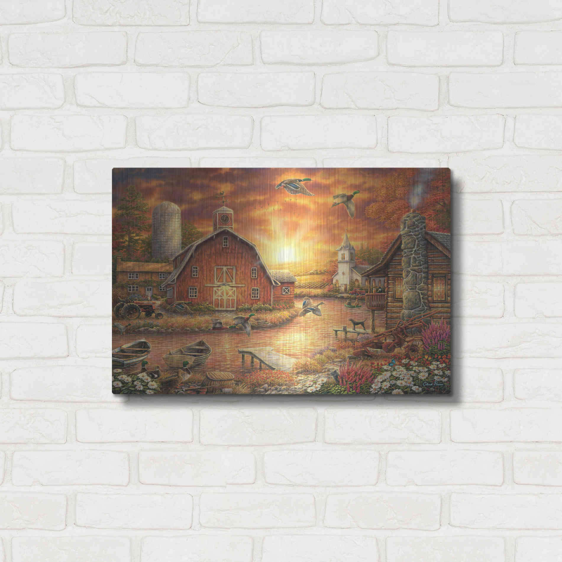 Luxe Metal Art 'Honey Drip Farm' by Chuck Pinson, Metal Wall Art,24x16