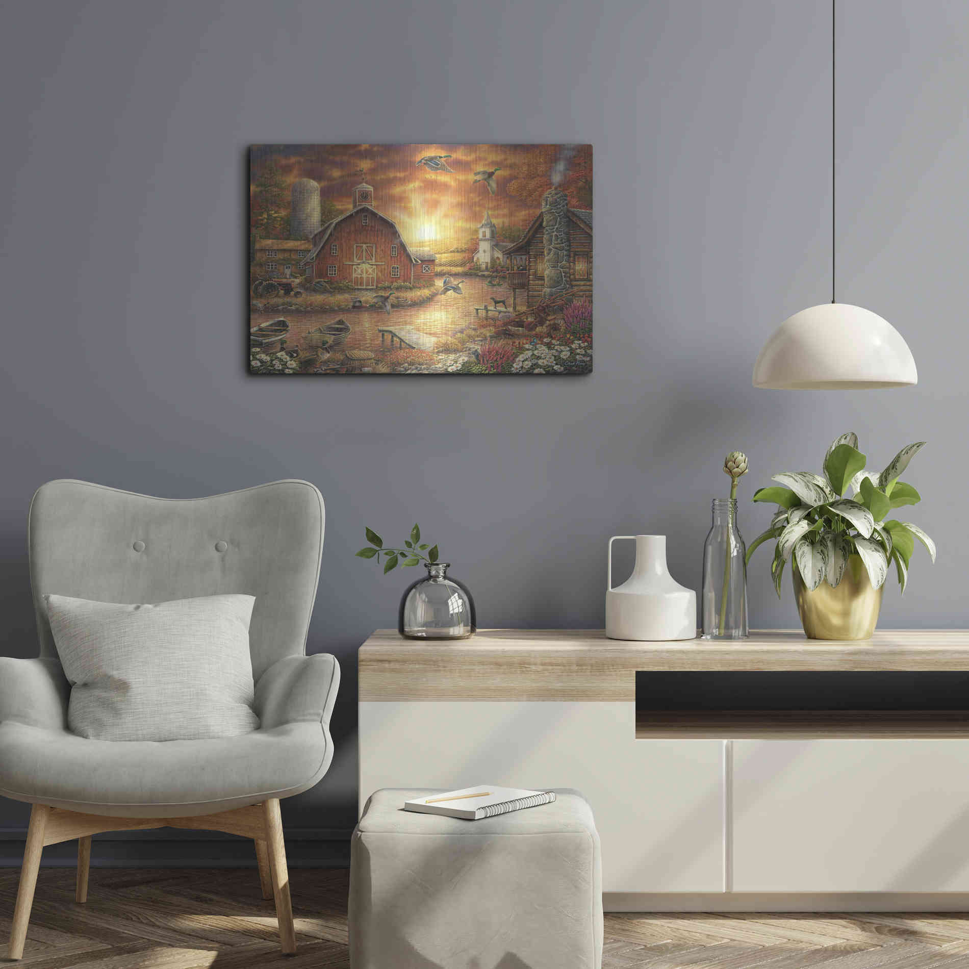 Luxe Metal Art 'Honey Drip Farm' by Chuck Pinson, Metal Wall Art,24x16