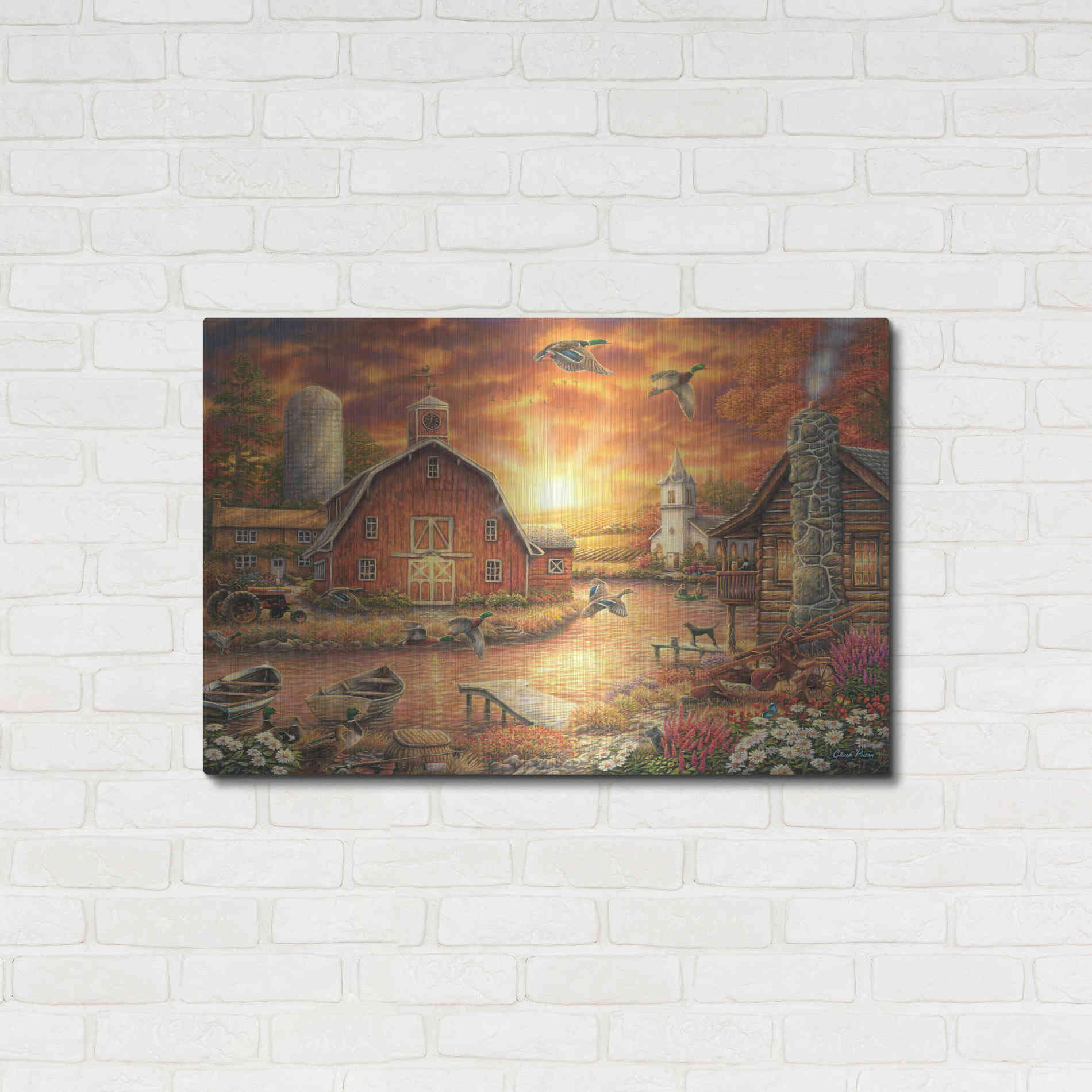 Luxe Metal Art 'Honey Drip Farm' by Chuck Pinson, Metal Wall Art,36x24