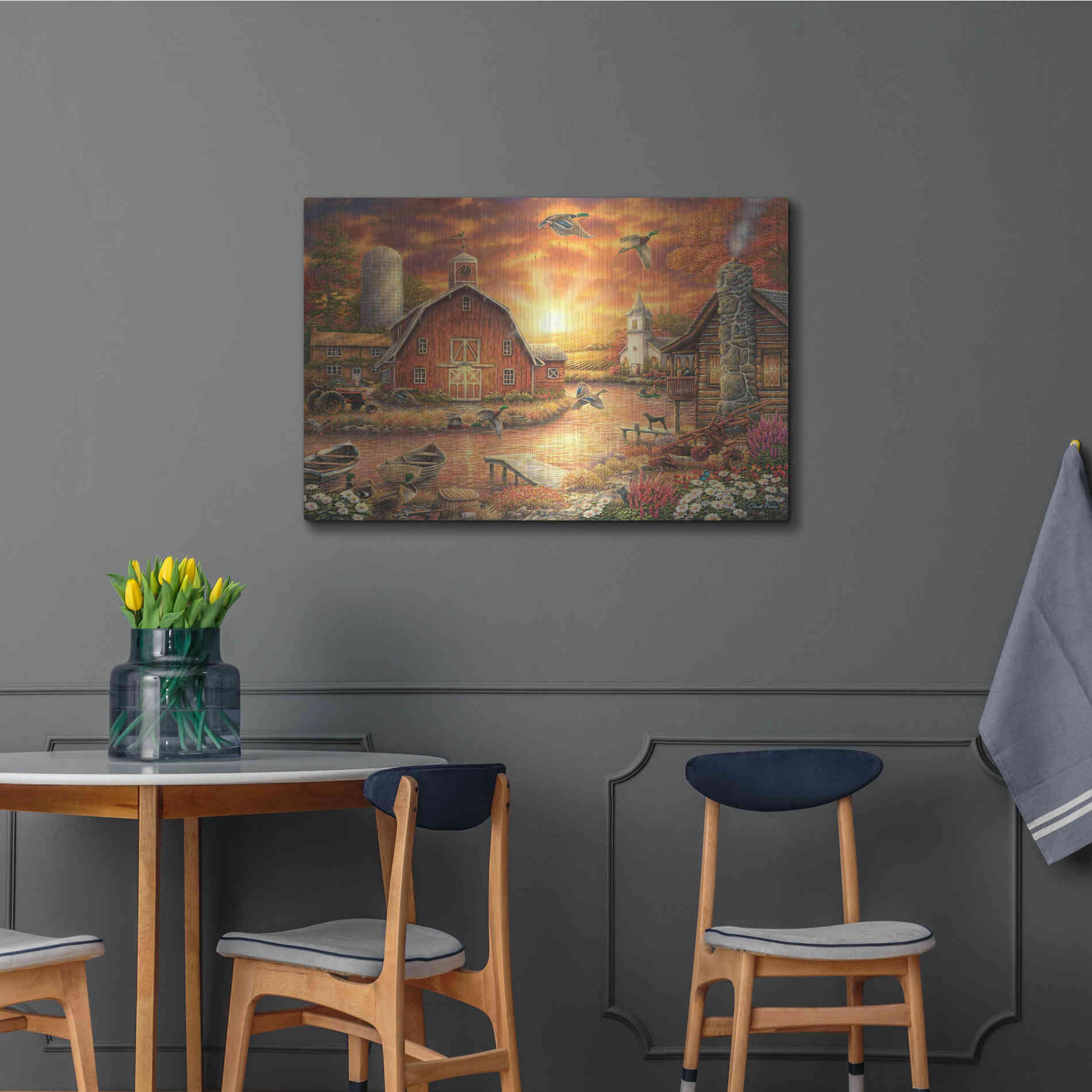 Luxe Metal Art 'Honey Drip Farm' by Chuck Pinson, Metal Wall Art,36x24