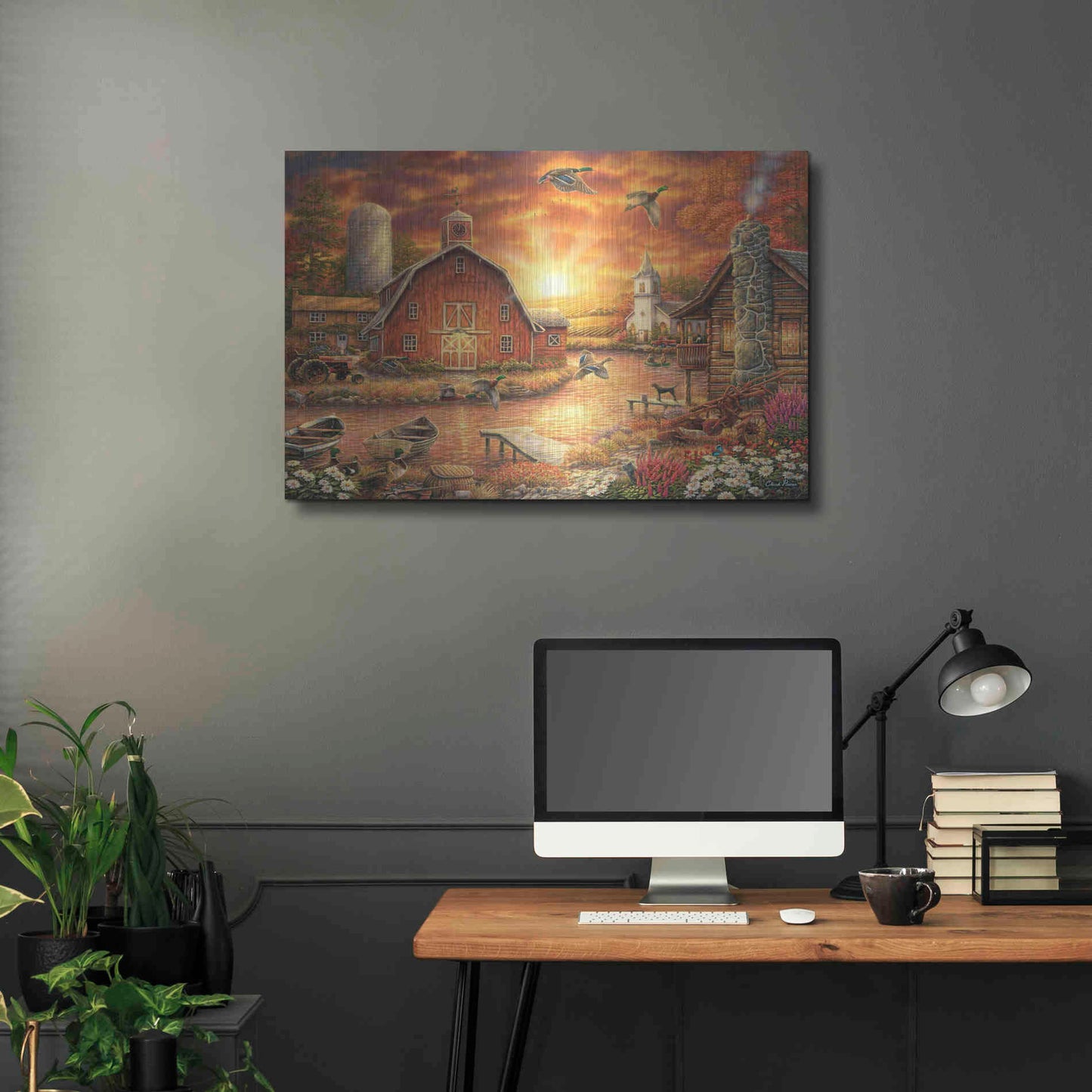 Luxe Metal Art 'Honey Drip Farm' by Chuck Pinson, Metal Wall Art,36x24