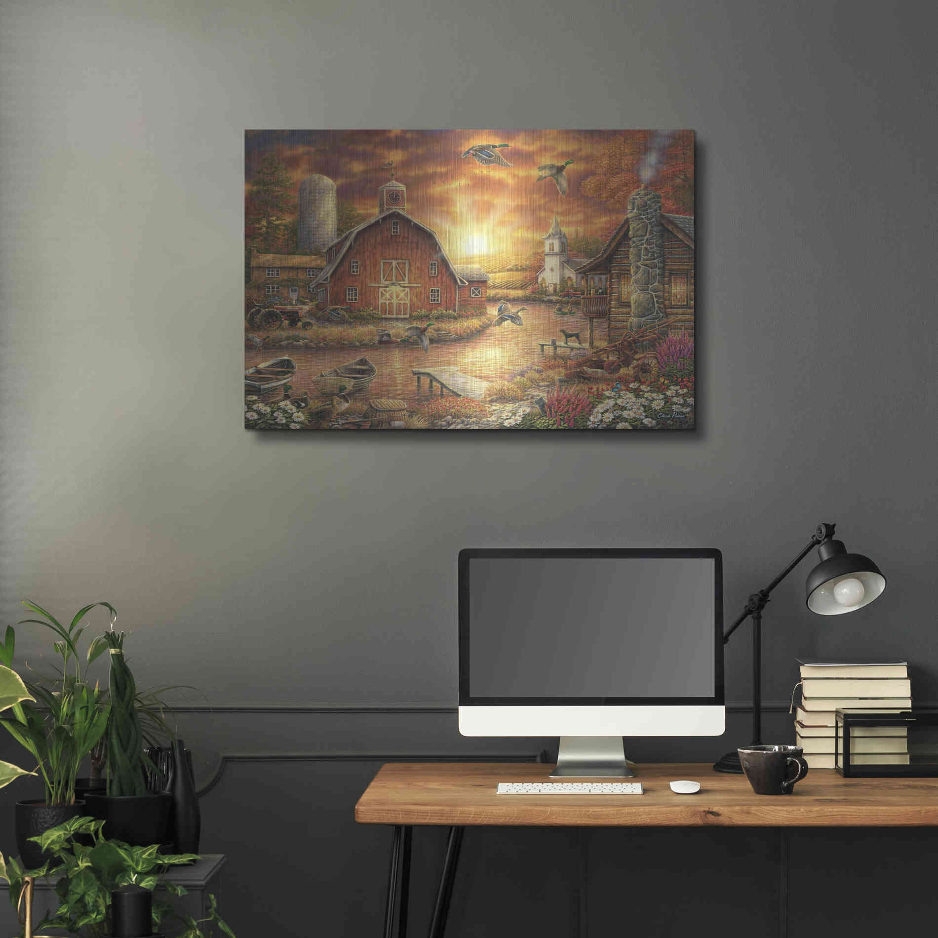 Luxe Metal Art 'Honey Drip Farm' by Chuck Pinson, Metal Wall Art,36x24