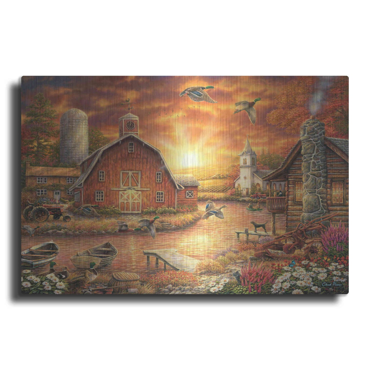 Luxe Metal Art 'Honey Drip Farm' by Chuck Pinson, Metal Wall Art