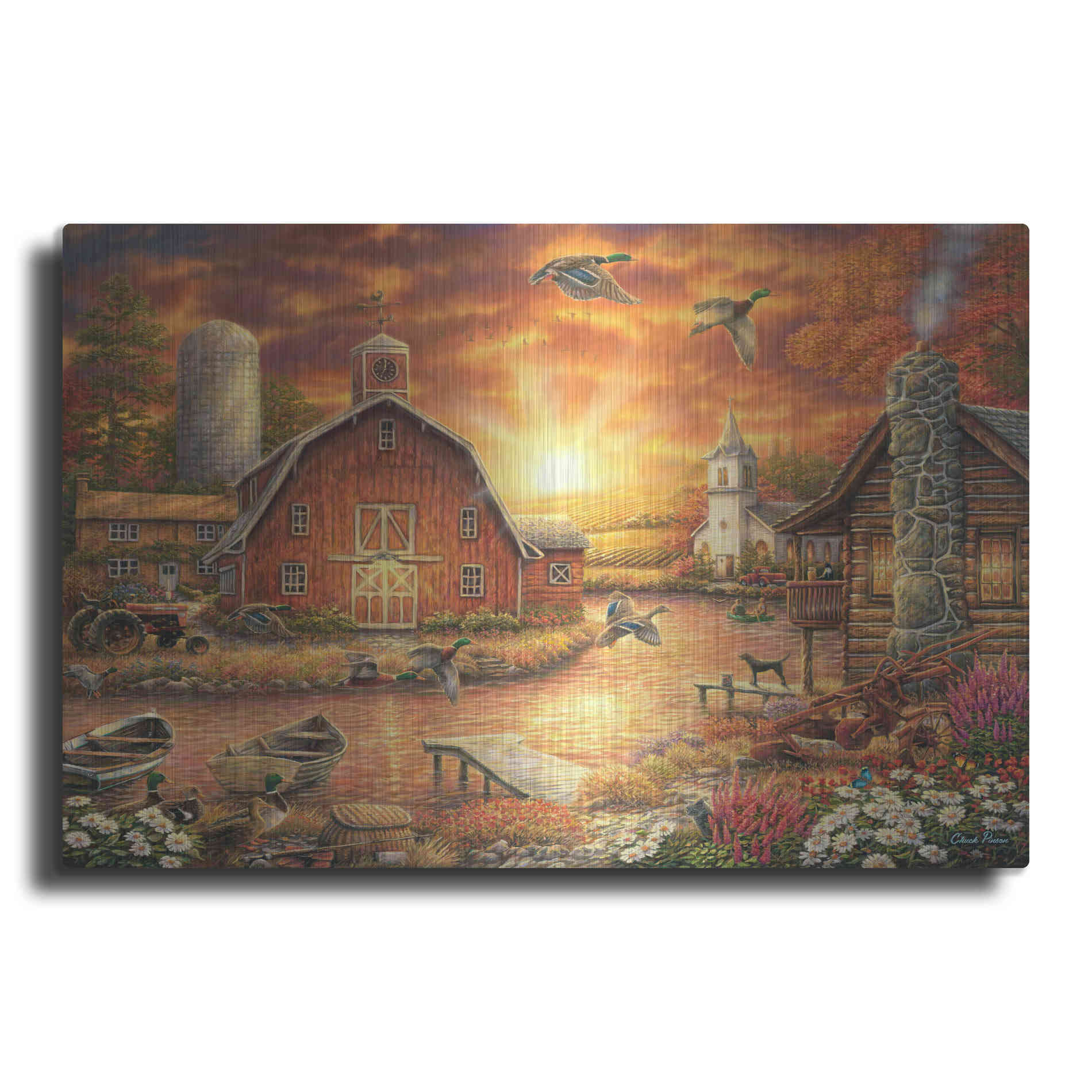Luxe Metal Art 'Honey Drip Farm' by Chuck Pinson, Metal Wall Art
