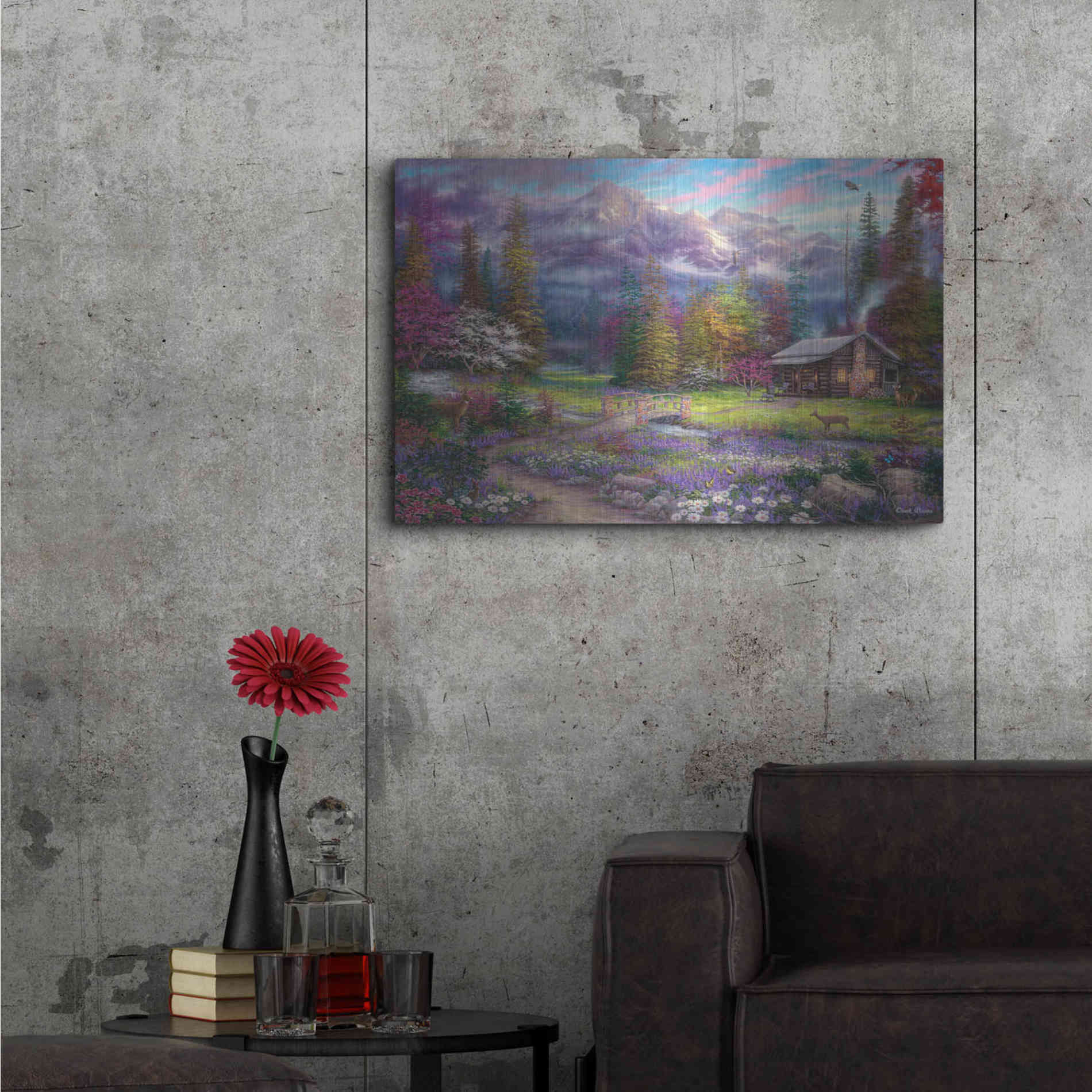 Luxe Metal Art 'Inspiration of Spring Meadows' by Chuck Pinson, Metal Wall Art,36x24