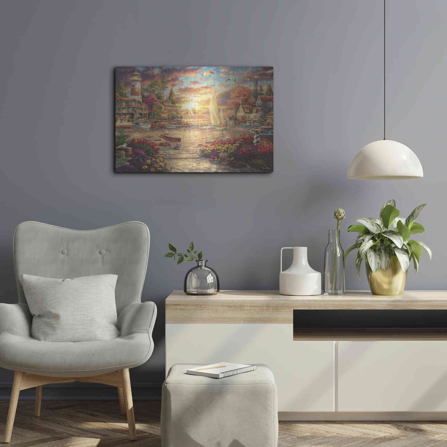 Luxe Metal Art 'Into the Sunset' by Chuck Pinson, Metal Wall Art,24x16