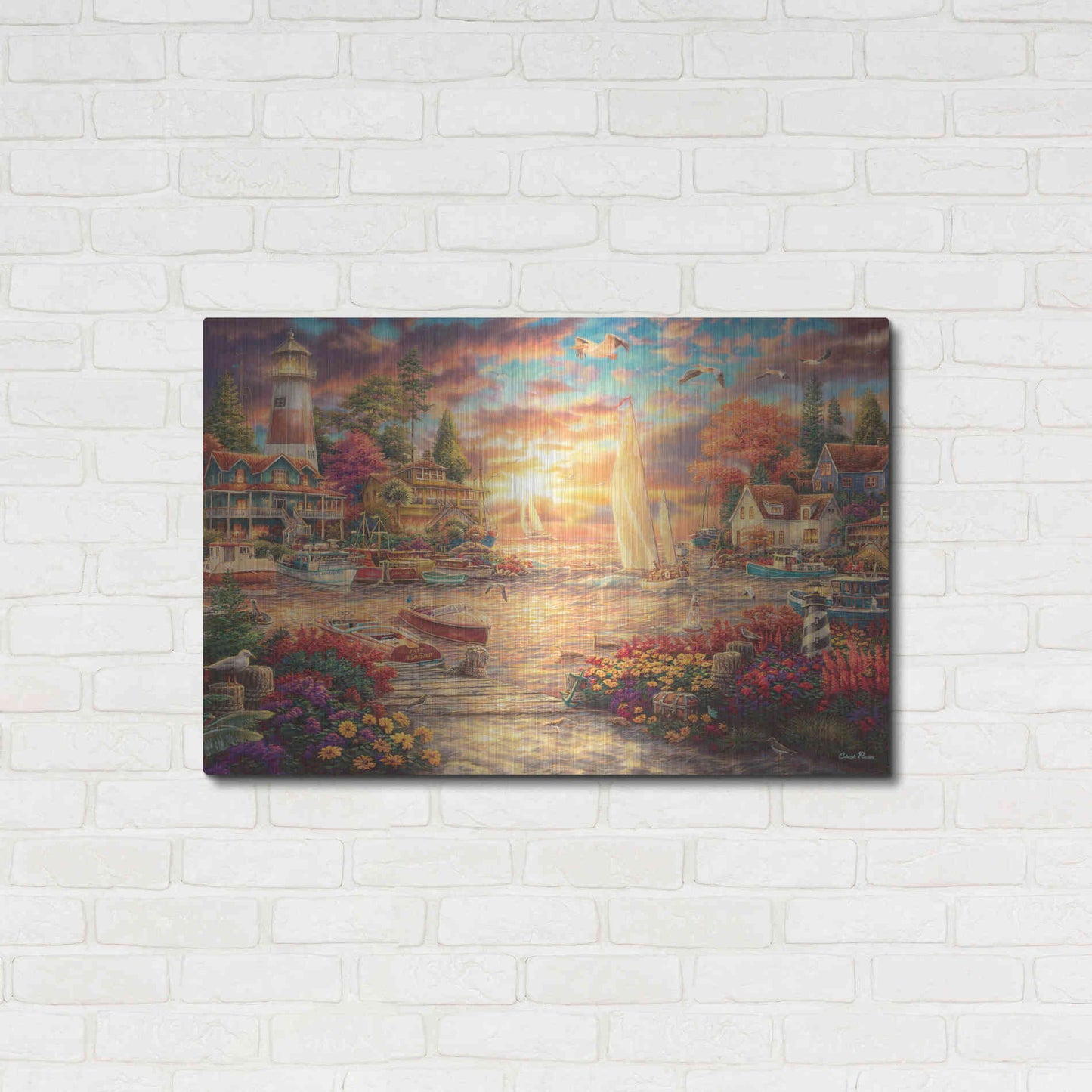 Luxe Metal Art 'Into the Sunset' by Chuck Pinson, Metal Wall Art,36x24