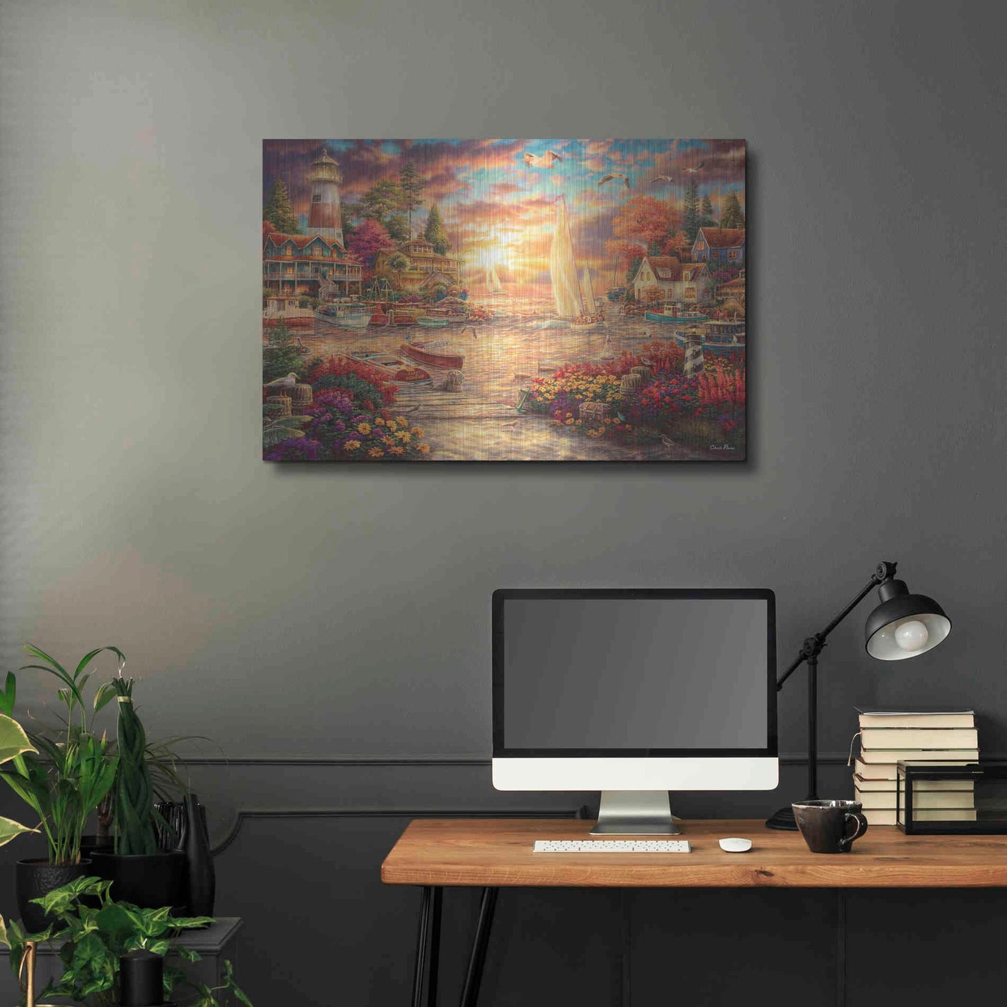 Luxe Metal Art 'Into the Sunset' by Chuck Pinson, Metal Wall Art,36x24