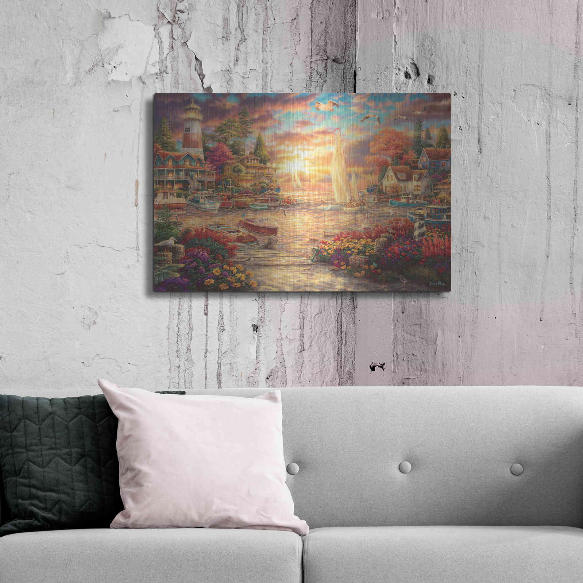 Luxe Metal Art 'Into the Sunset' by Chuck Pinson, Metal Wall Art,36x24