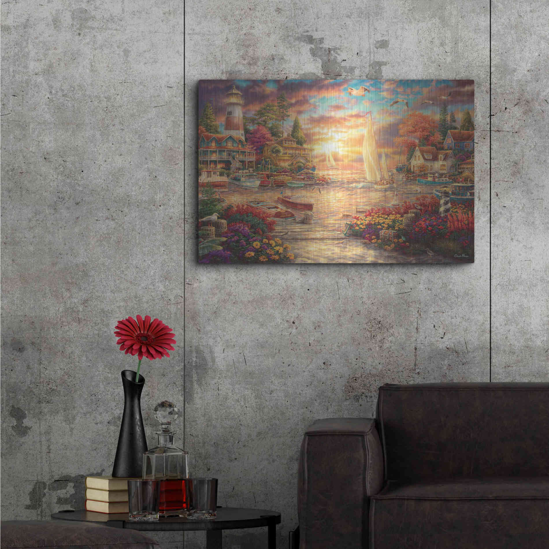 Luxe Metal Art 'Into the Sunset' by Chuck Pinson, Metal Wall Art,36x24