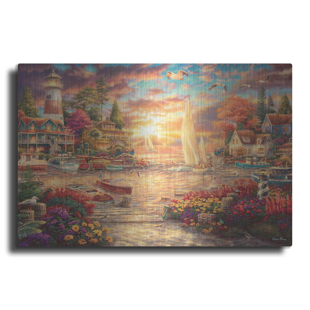 Luxe Metal Art 'Into the Sunset' by Chuck Pinson, Metal Wall Art