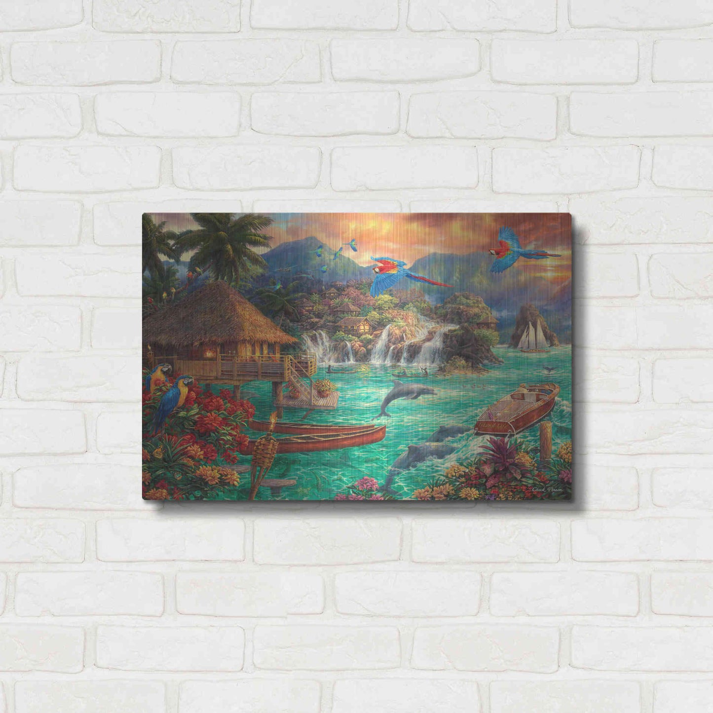 Luxe Metal Art 'Island Life' by Chuck Pinson, Metal Wall Art,24x16