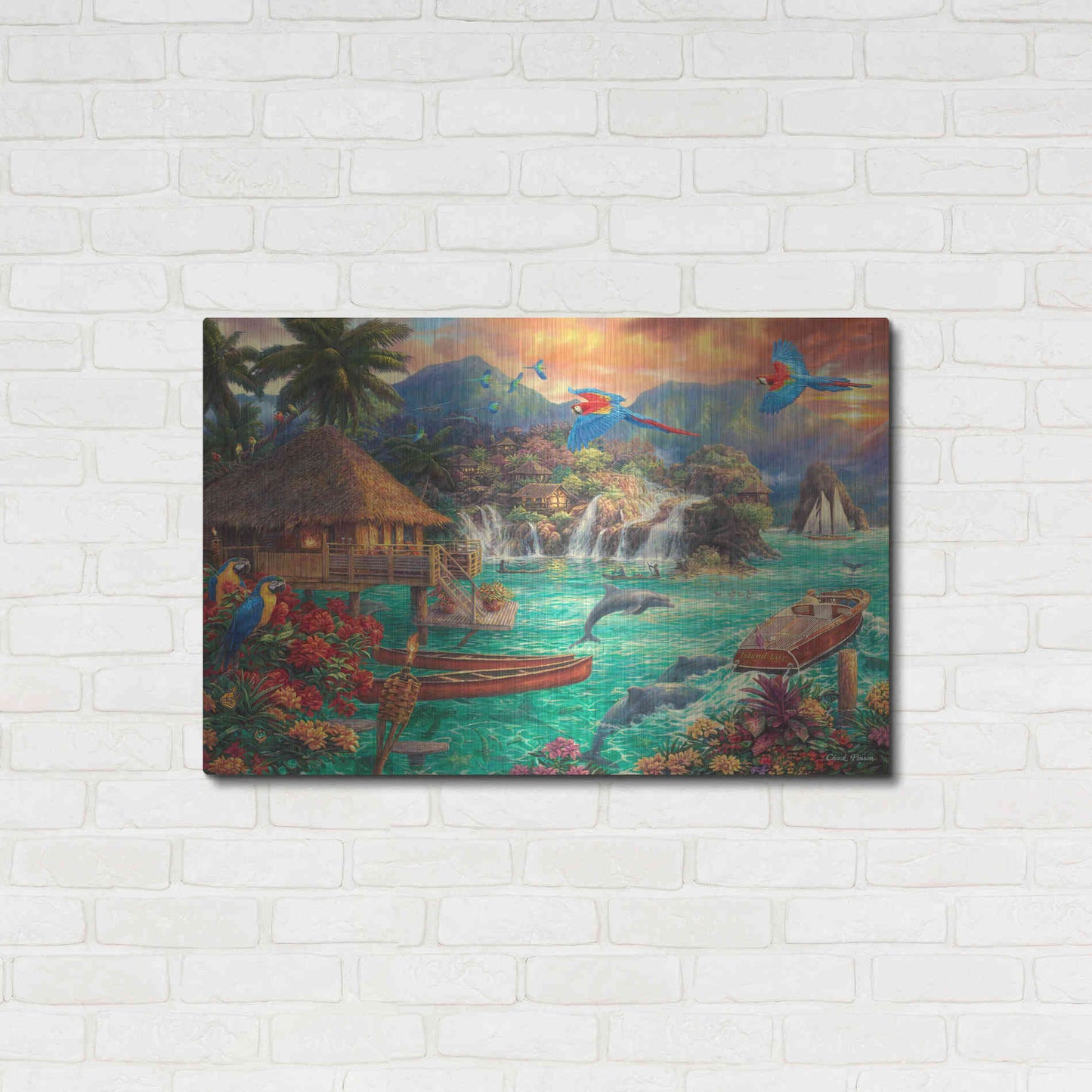 Luxe Metal Art 'Island Life' by Chuck Pinson, Metal Wall Art,36x24