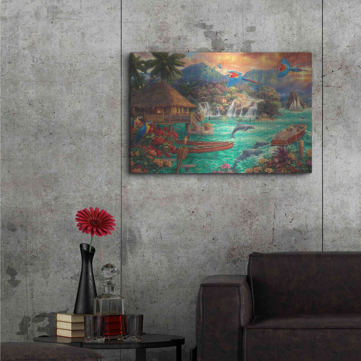 Luxe Metal Art 'Island Life' by Chuck Pinson, Metal Wall Art,36x24