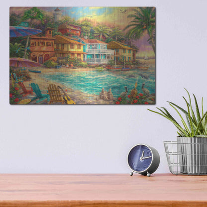 Luxe Metal Art 'Island Time' by Chuck Pinson, Metal Wall Art,16x12