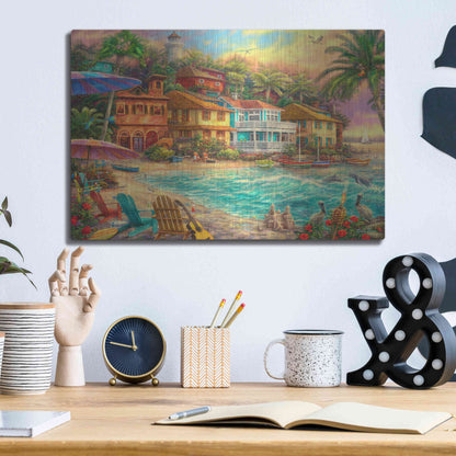 Luxe Metal Art 'Island Time' by Chuck Pinson, Metal Wall Art,16x12