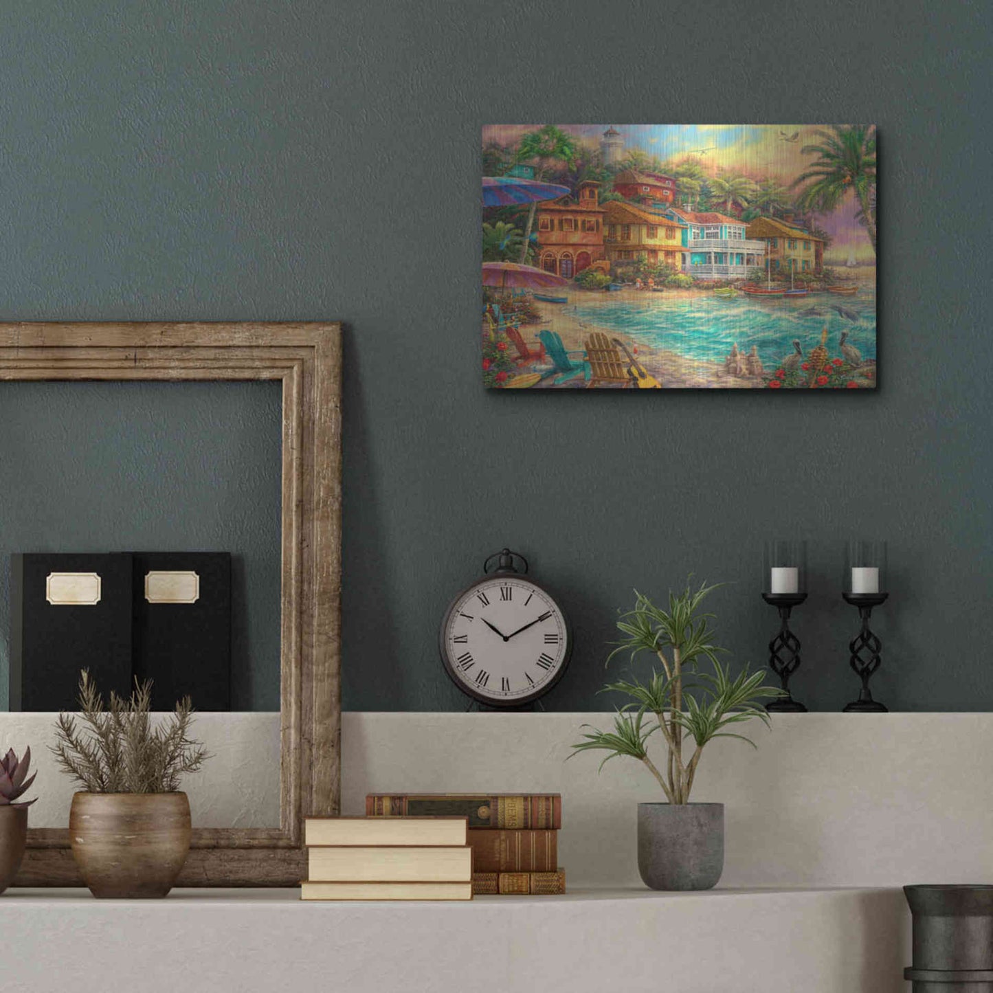 Luxe Metal Art 'Island Time' by Chuck Pinson, Metal Wall Art,16x12