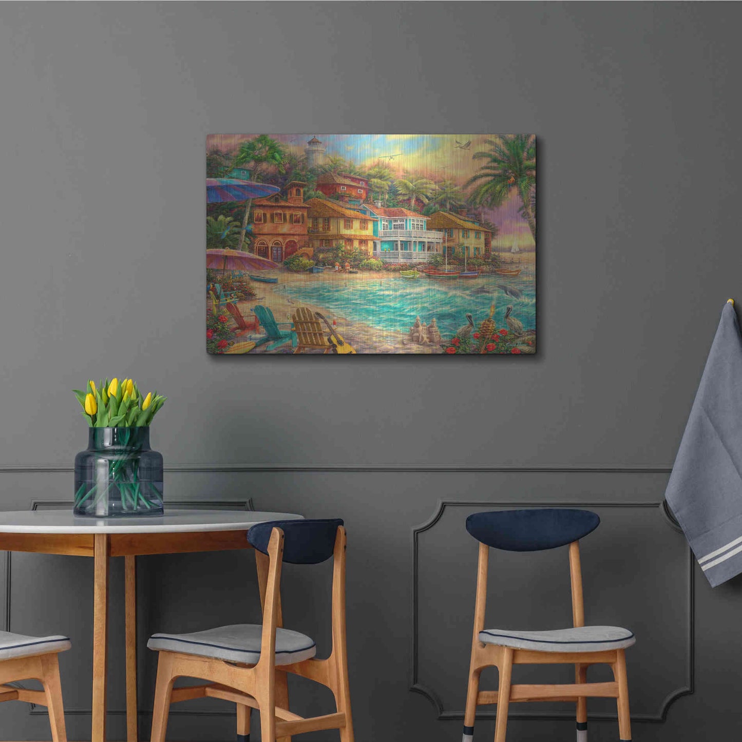 Luxe Metal Art 'Island Time' by Chuck Pinson, Metal Wall Art,36x24