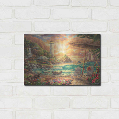 Luxe Metal Art 'Love the Beach' by Chuck Pinson, Metal Wall Art,16x12