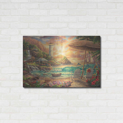 Luxe Metal Art 'Love the Beach' by Chuck Pinson, Metal Wall Art,36x24