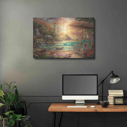 Luxe Metal Art 'Love the Beach' by Chuck Pinson, Metal Wall Art,36x24