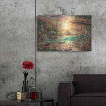 Luxe Metal Art 'Love the Beach' by Chuck Pinson, Metal Wall Art,36x24