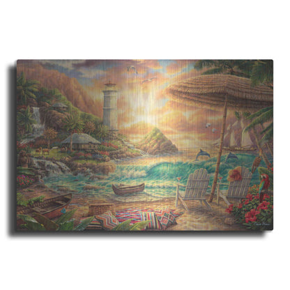 Luxe Metal Art 'Love the Beach' by Chuck Pinson, Metal Wall Art