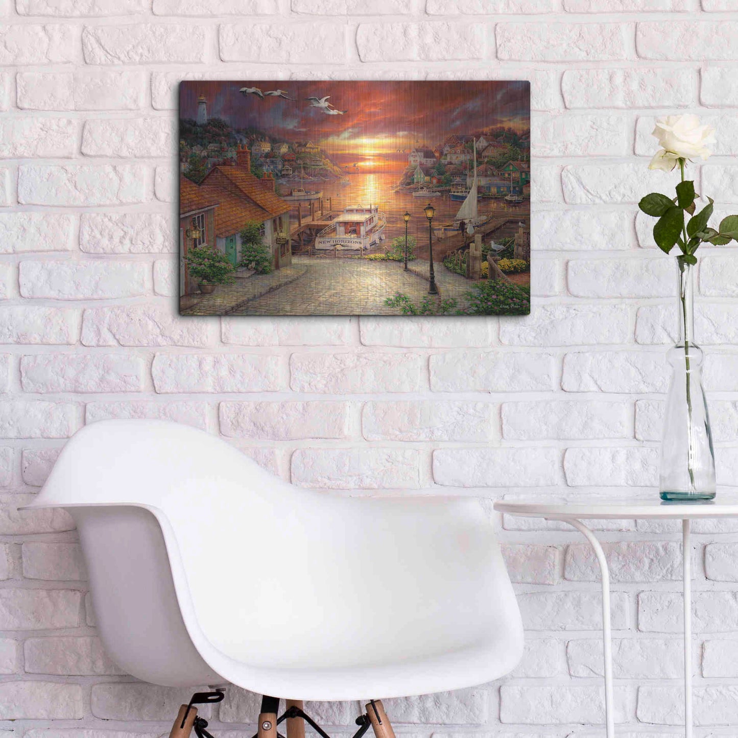 Luxe Metal Art 'New Horizons' by Chuck Pinson, Metal Wall Art,24x16