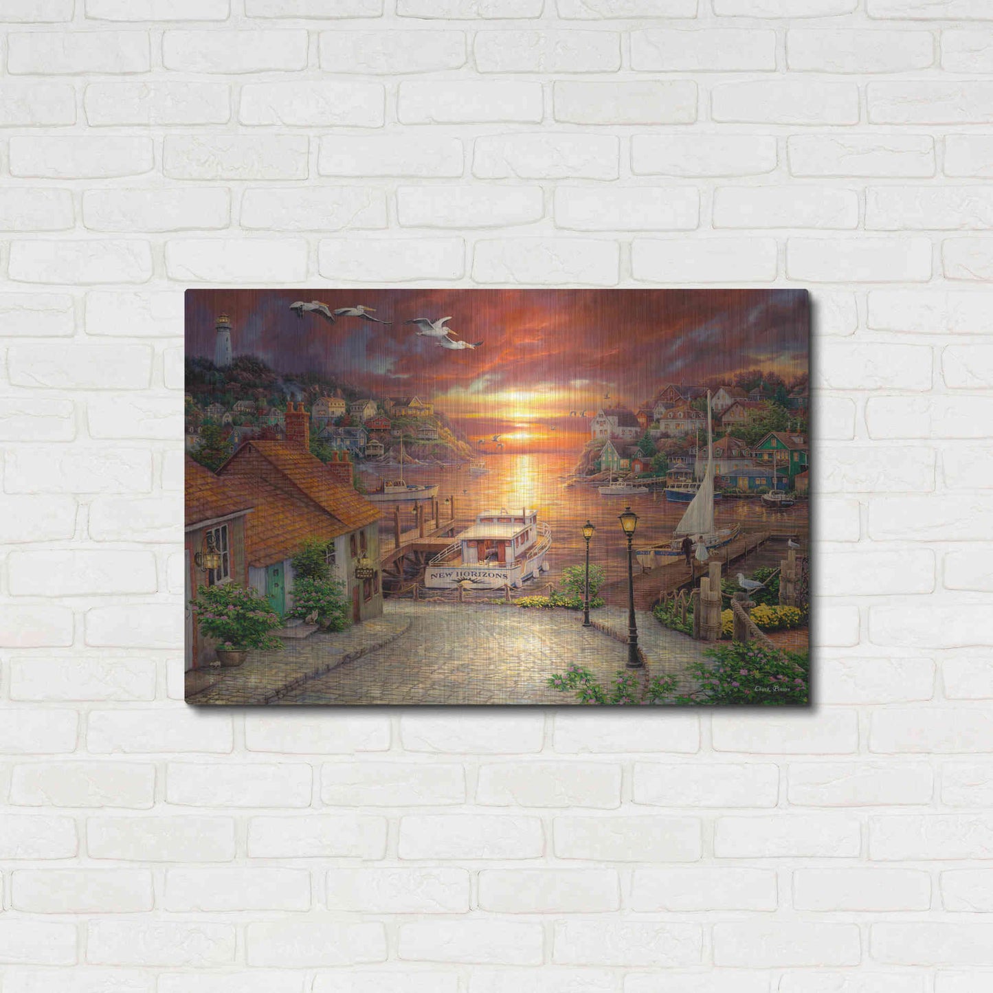 Luxe Metal Art 'New Horizons' by Chuck Pinson, Metal Wall Art,36x24