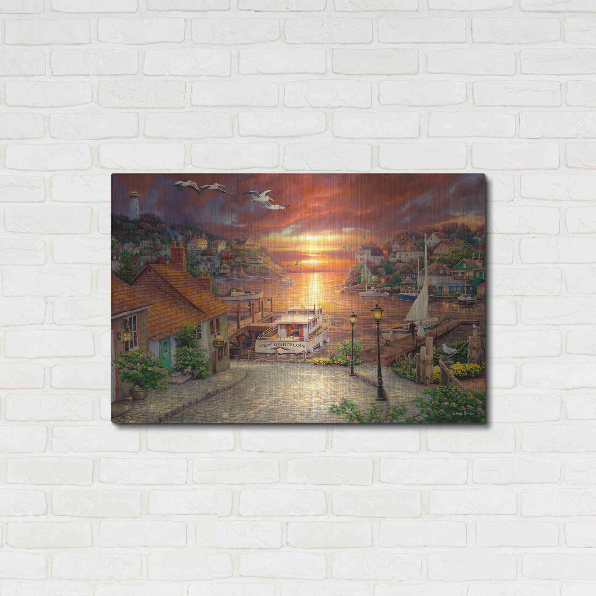 Luxe Metal Art 'New Horizons' by Chuck Pinson, Metal Wall Art,36x24