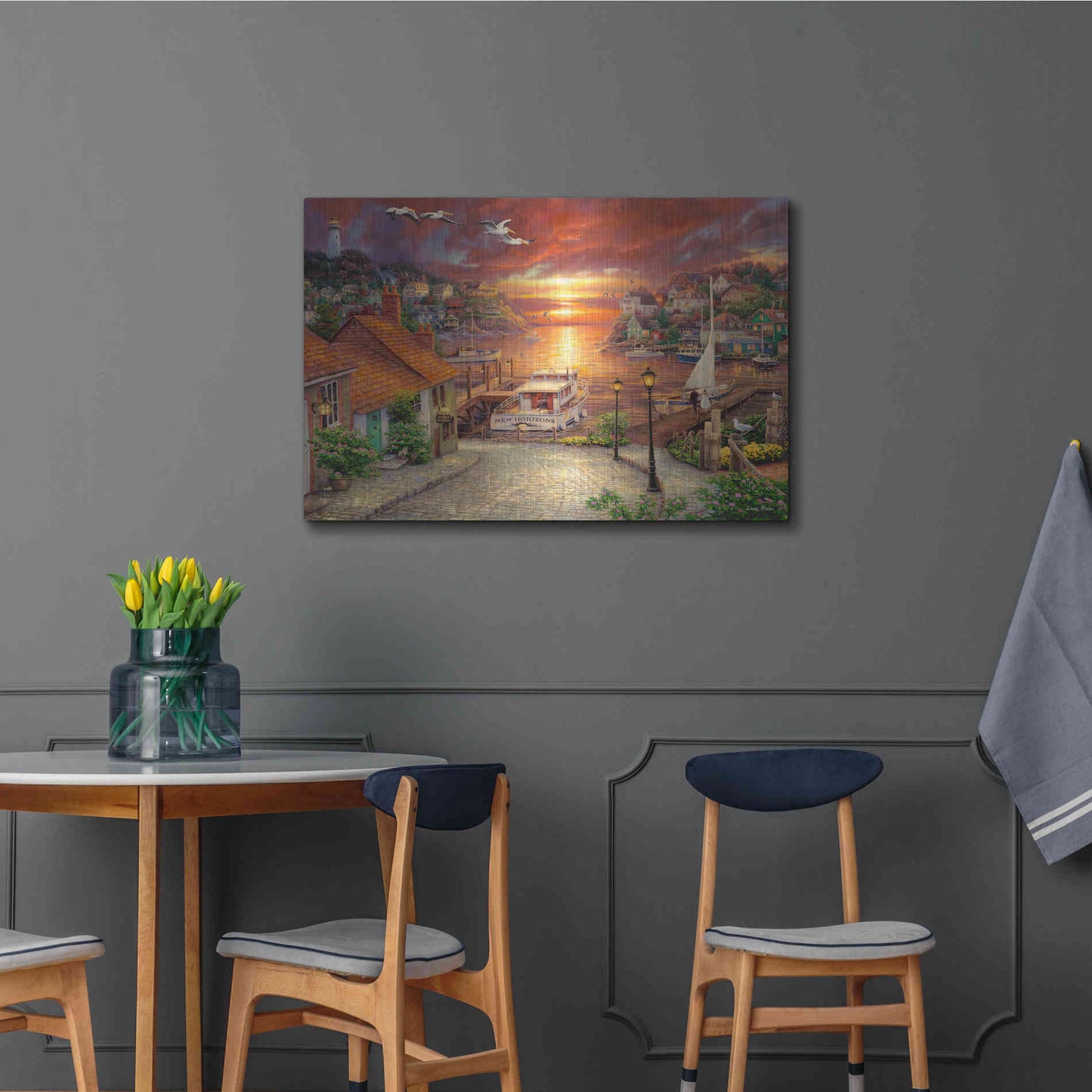Luxe Metal Art 'New Horizons' by Chuck Pinson, Metal Wall Art,36x24