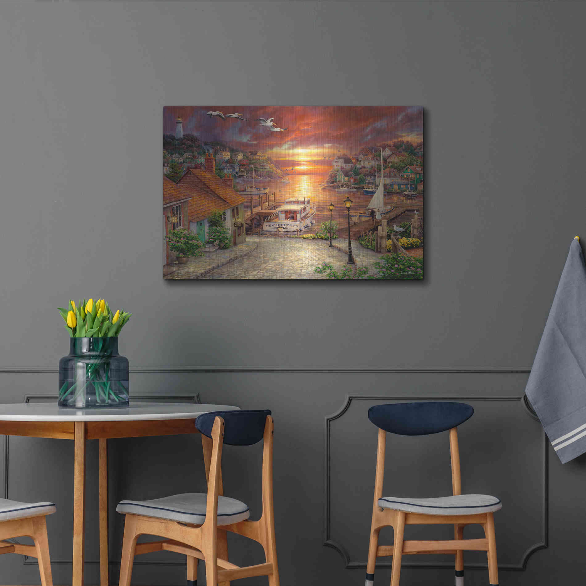 Luxe Metal Art 'New Horizons' by Chuck Pinson, Metal Wall Art,36x24