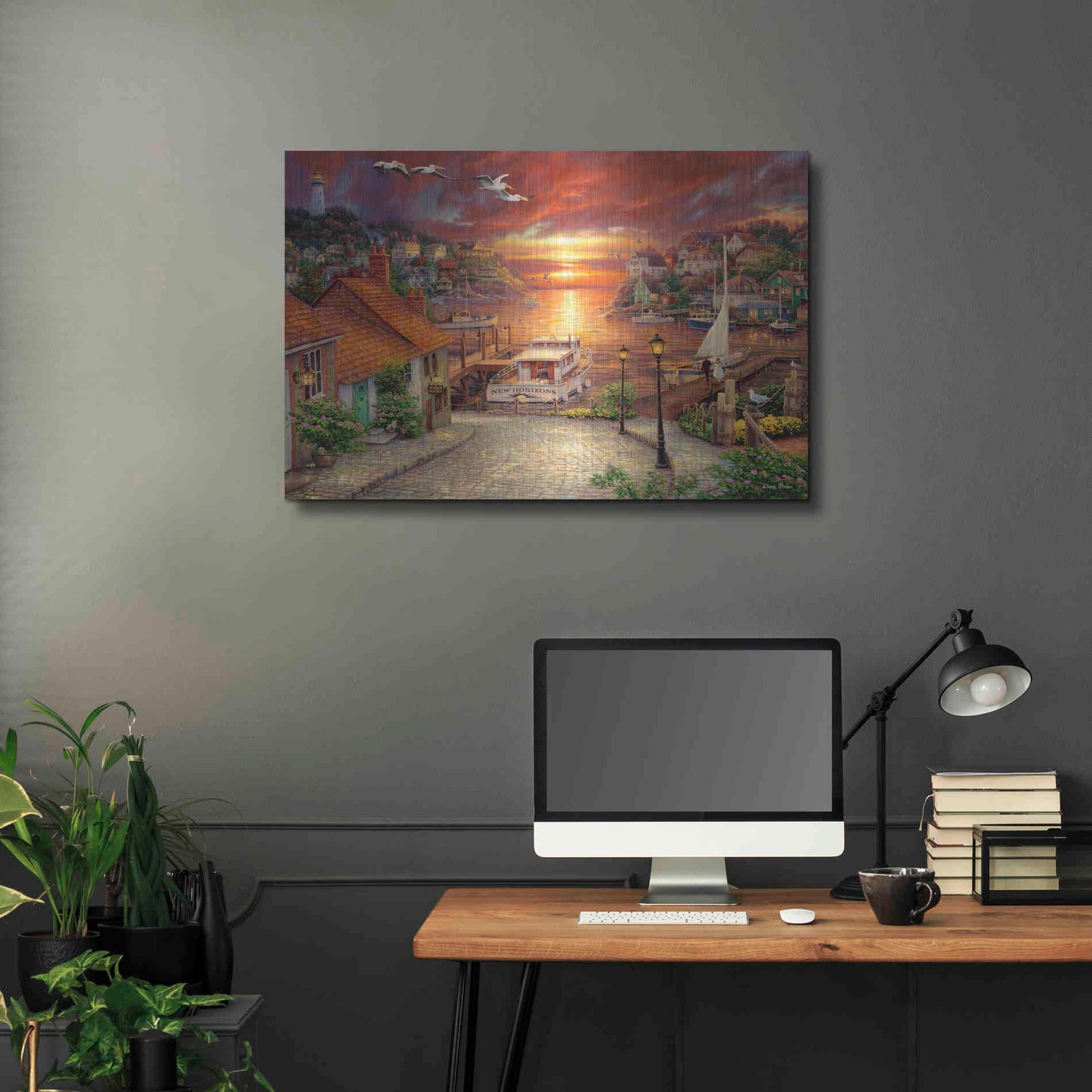 Luxe Metal Art 'New Horizons' by Chuck Pinson, Metal Wall Art,36x24