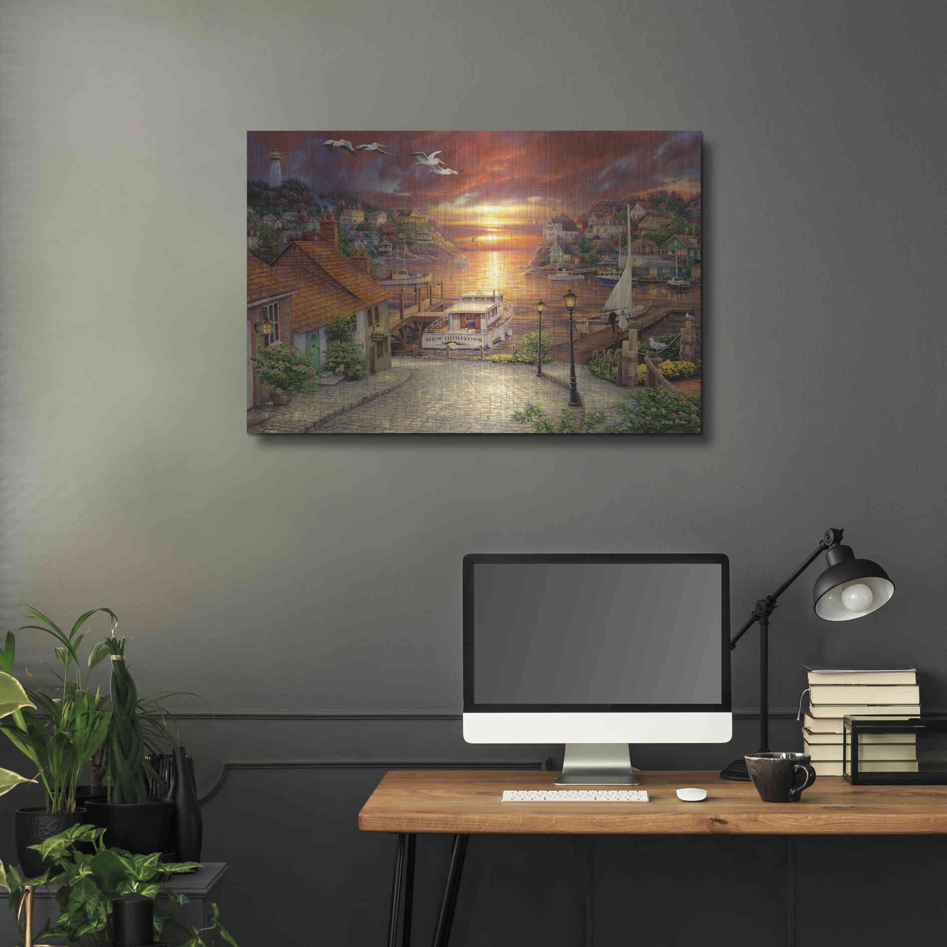 Luxe Metal Art 'New Horizons' by Chuck Pinson, Metal Wall Art,36x24
