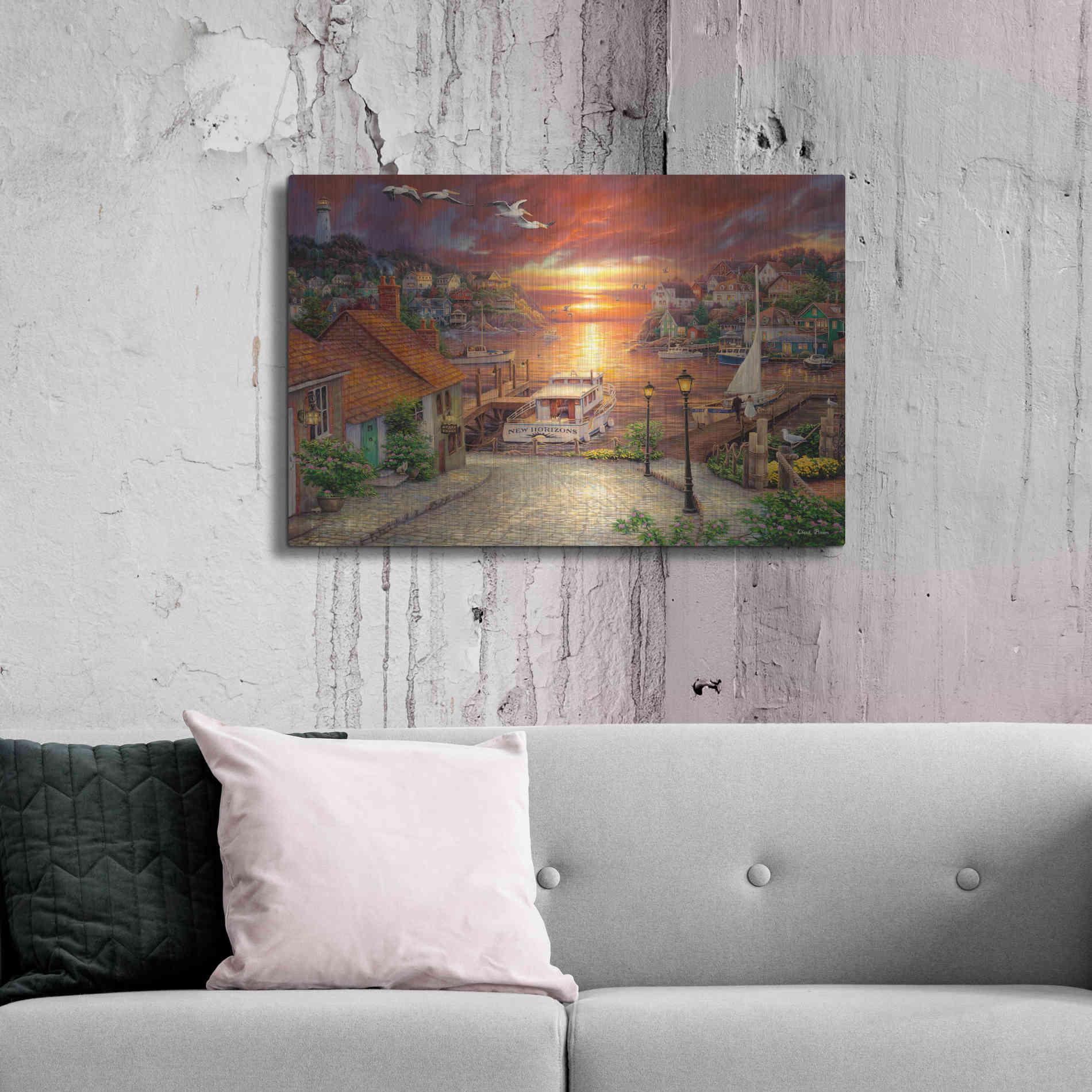 Luxe Metal Art 'New Horizons' by Chuck Pinson, Metal Wall Art,36x24