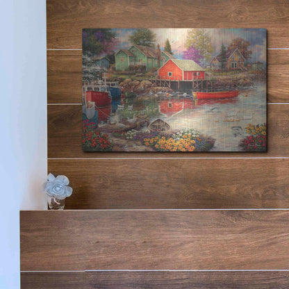 Luxe Metal Art 'Quiet Cove' by Chuck Pinson, Metal Wall Art,16x12