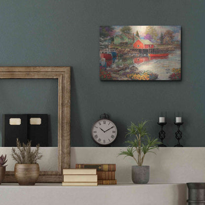 Luxe Metal Art 'Quiet Cove' by Chuck Pinson, Metal Wall Art,16x12