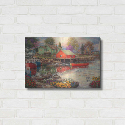 Luxe Metal Art 'Quiet Cove' by Chuck Pinson, Metal Wall Art,24x16