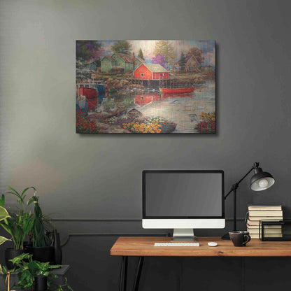 Luxe Metal Art 'Quiet Cove' by Chuck Pinson, Metal Wall Art,36x24