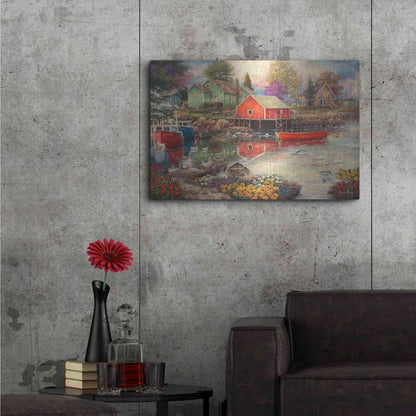 Luxe Metal Art 'Quiet Cove' by Chuck Pinson, Metal Wall Art,36x24
