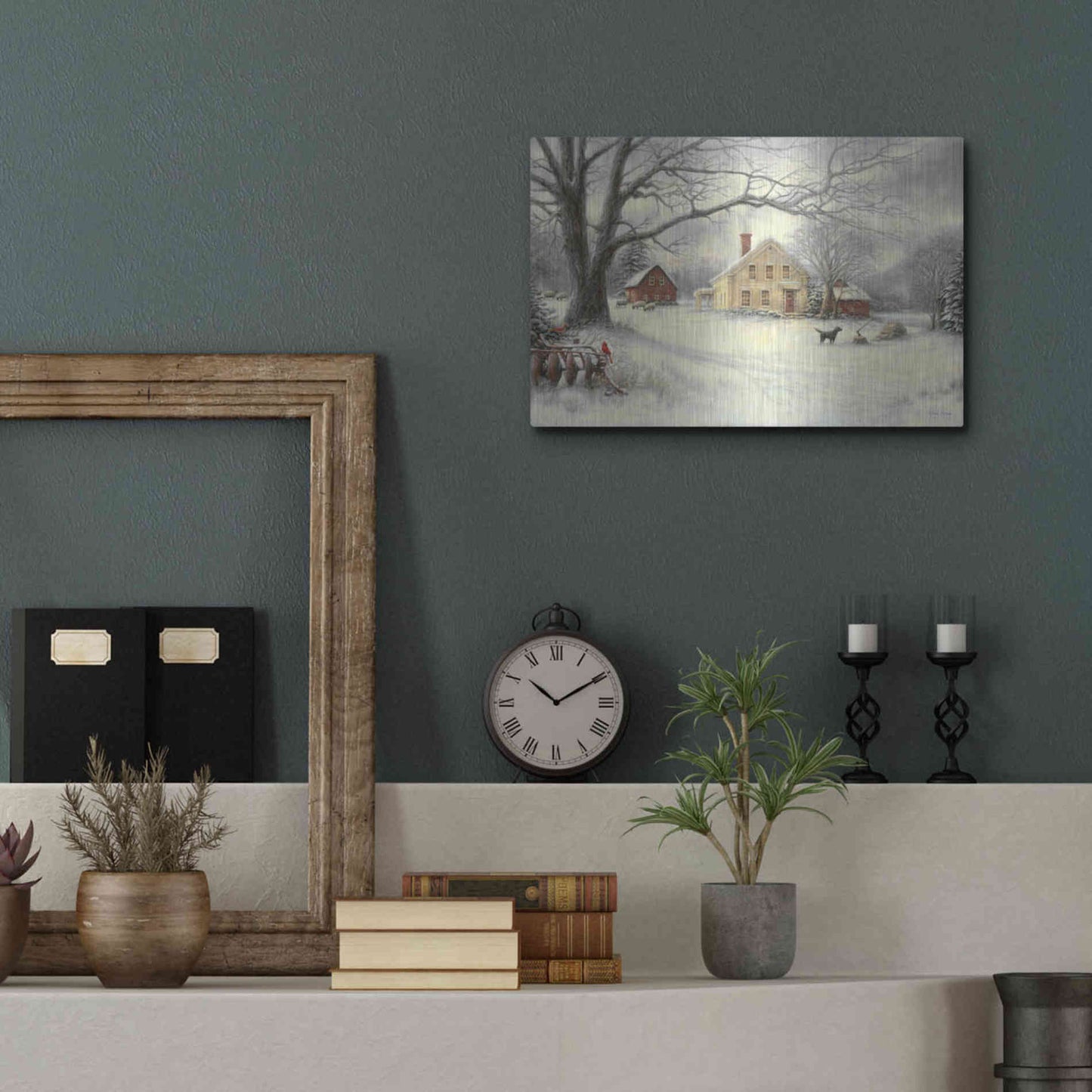 Luxe Metal Art 'Old Country Farm' by Chuck Pinson, Metal Wall Art,16x12