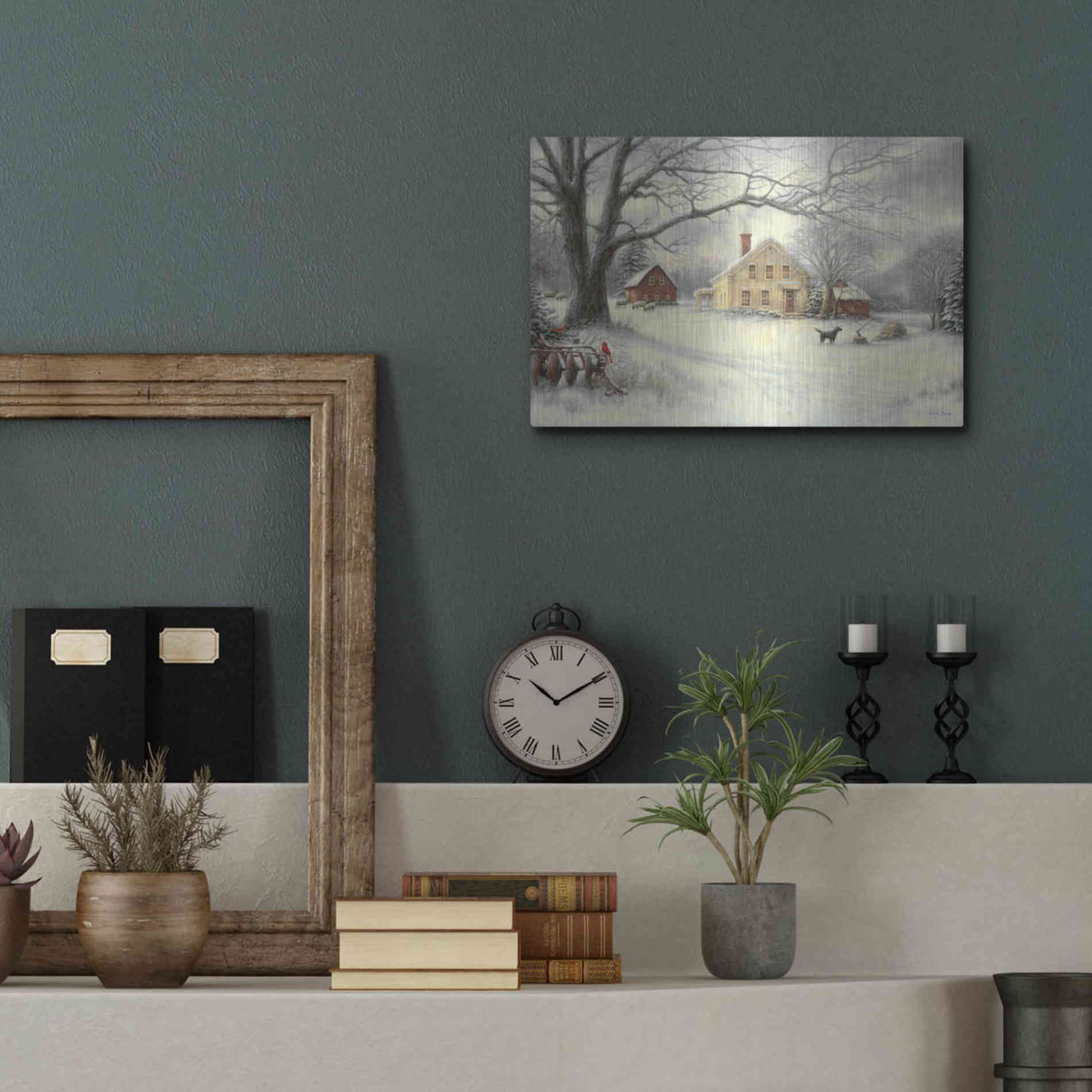 Luxe Metal Art 'Old Country Farm' by Chuck Pinson, Metal Wall Art,16x12