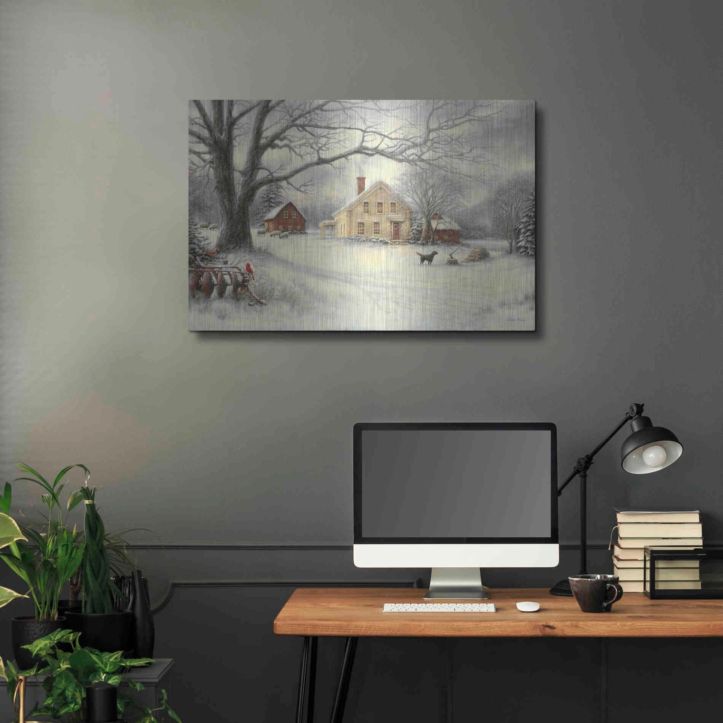 Luxe Metal Art 'Old Country Farm' by Chuck Pinson, Metal Wall Art,36x24