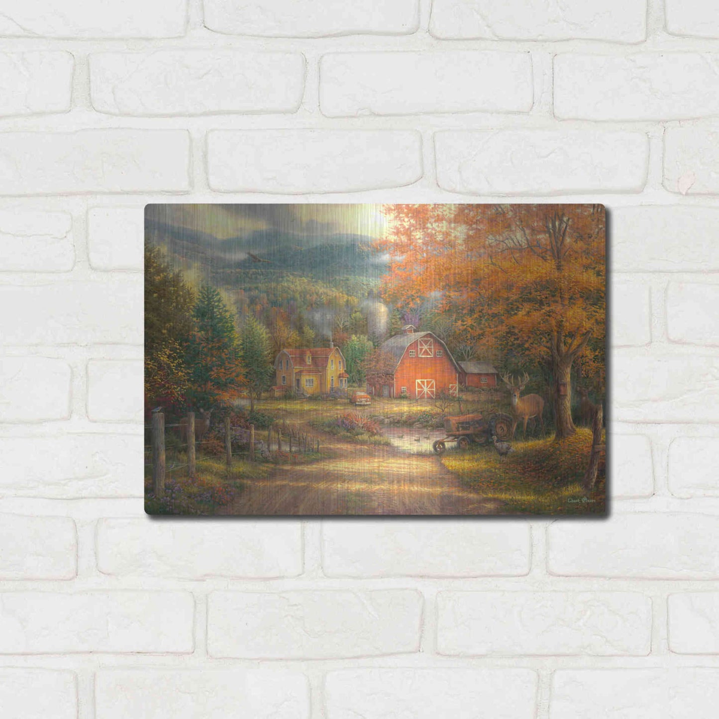 Luxe Metal Art 'Country Roads Take Me Home' by Chuck Pinson, Metal Wall Art,16x12