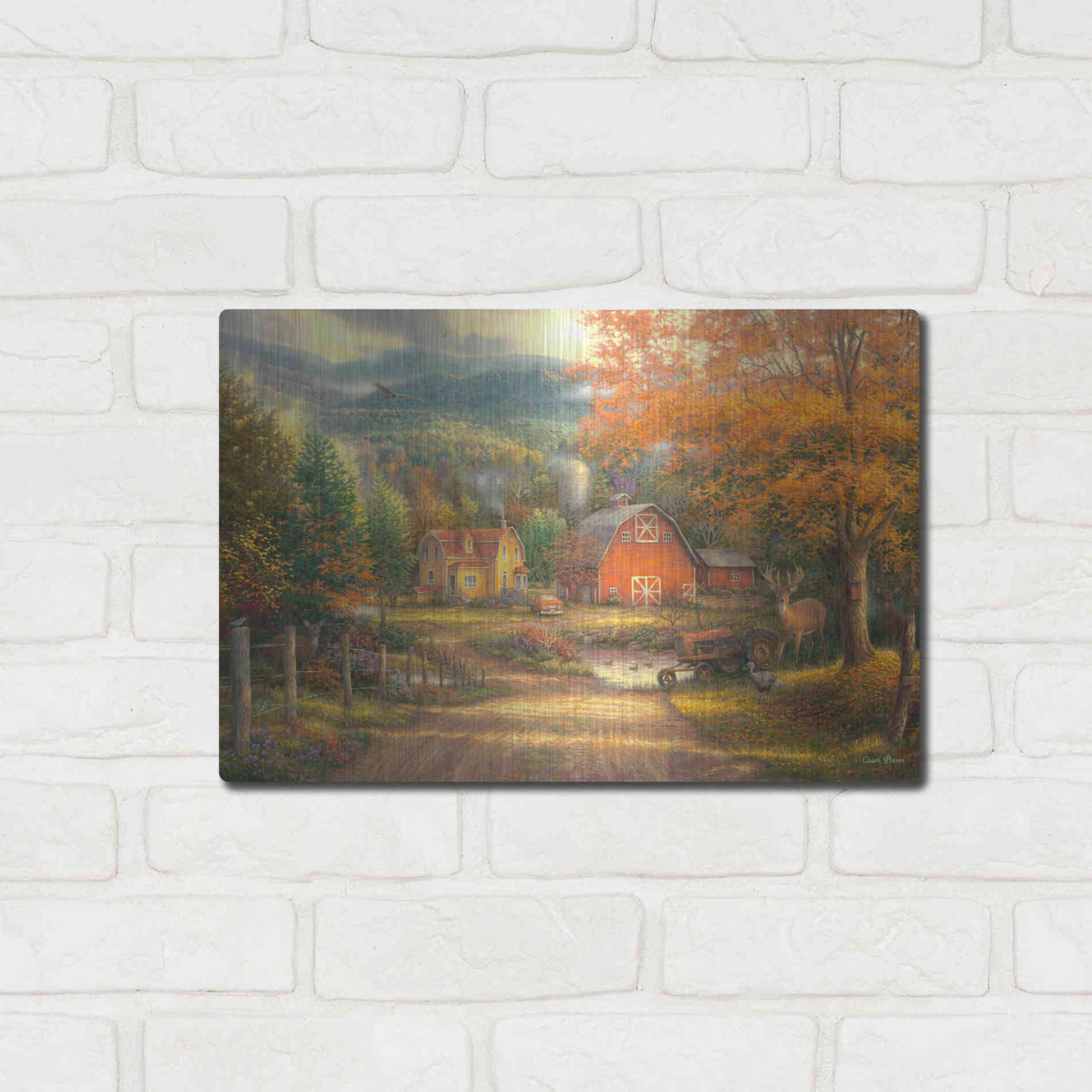 Luxe Metal Art 'Country Roads Take Me Home' by Chuck Pinson, Metal Wall Art,16x12