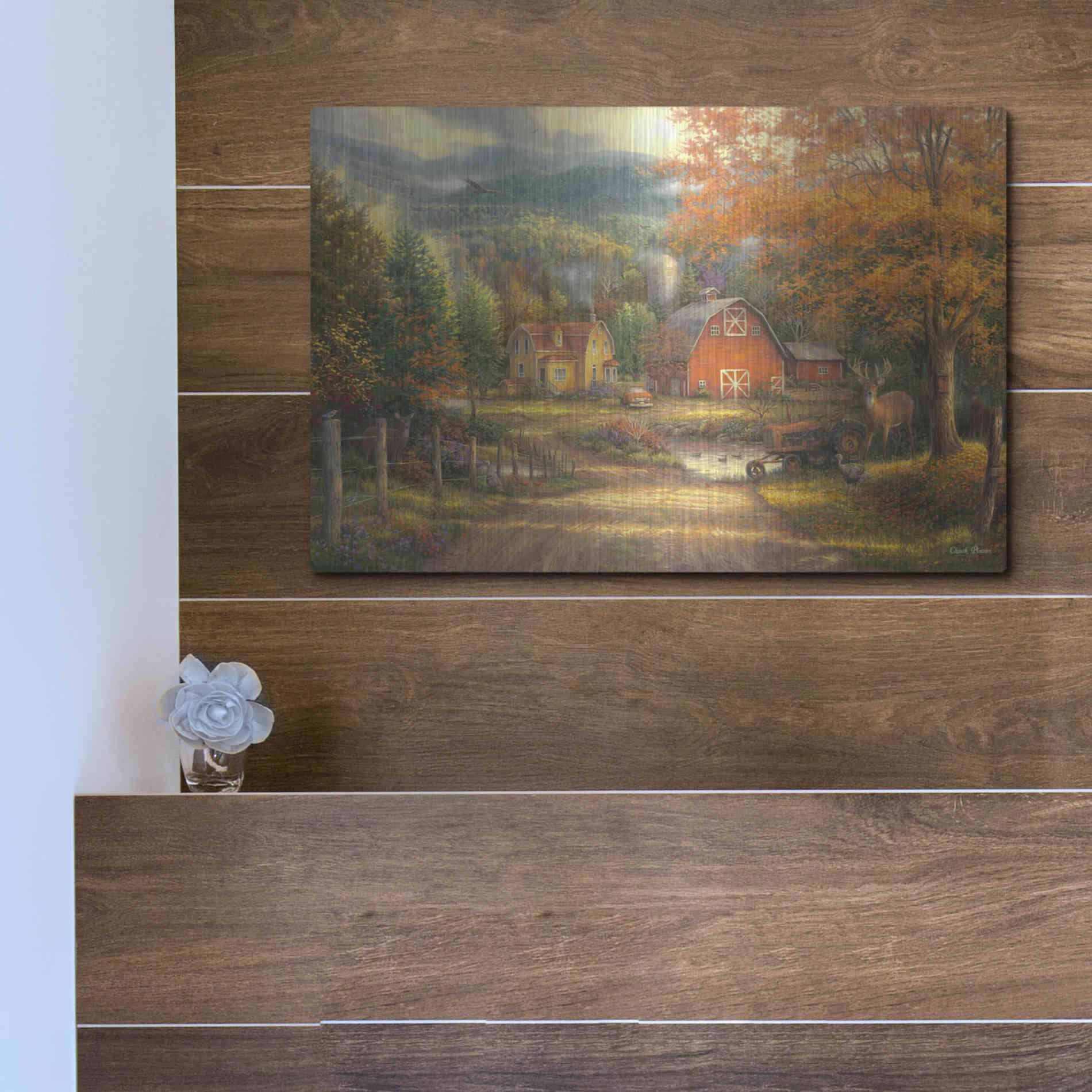 Luxe Metal Art 'Country Roads Take Me Home' by Chuck Pinson, Metal Wall Art,16x12